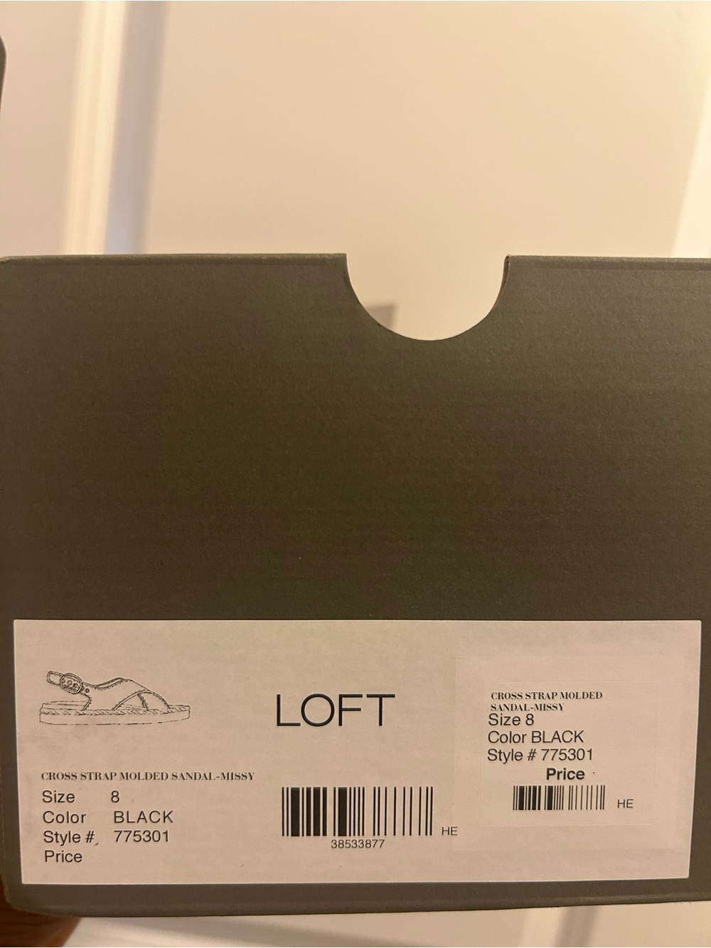 LOFT Black Cross-Strap Slide Sandals
